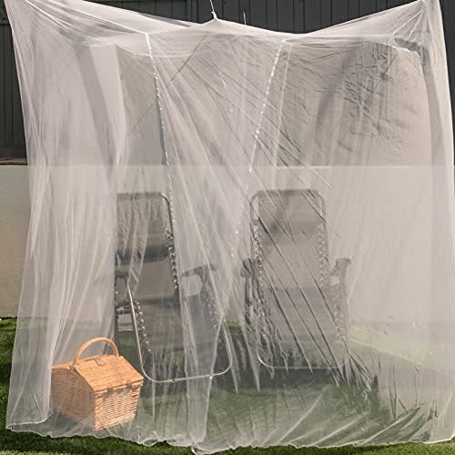 אפילו Naturals יוקרה רשת יתושים לחופה מיטה כפולה עד קינג סייז | בית מסך קמפינג | הרשת הטובה ביותר - 300 חורים